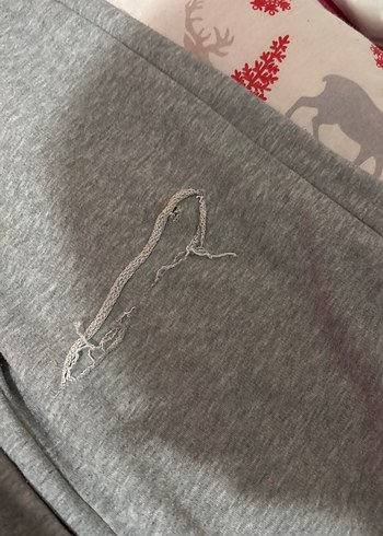 Gri Kadın Salaş Kesim Pamuklu Eşofman - Görsel 2