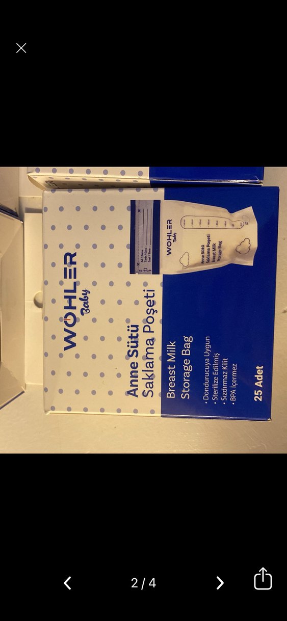 Wohler 25'li Anne Sütü Saklama Poşeti Beyaz 4 kutu - Görsel 2