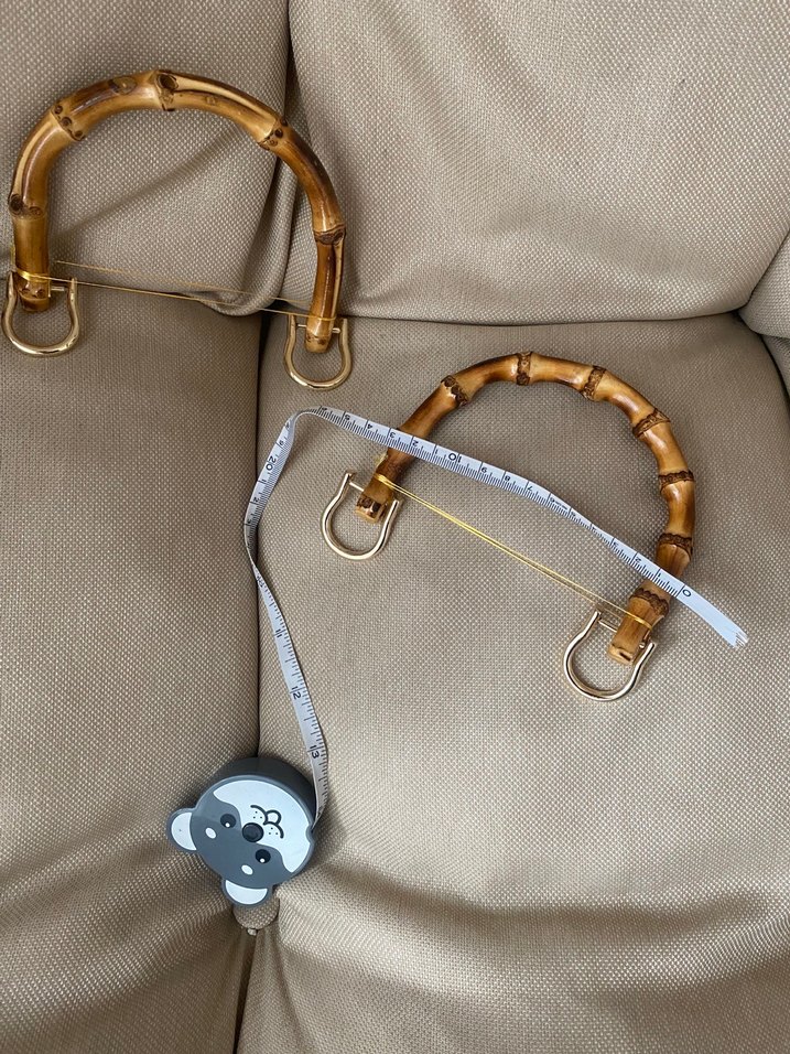 Bej Gerçek Bambu çanta Saplı Toka Detaylı Çanta Sapı - Görsel 3