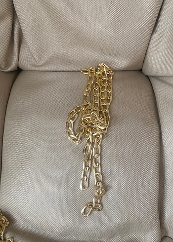 Kadın Altın Zincir Çanta Sapı 120 cm ucunda kancası - Görsel 2