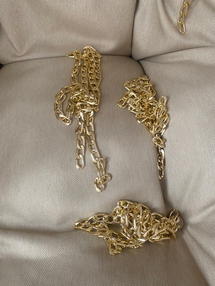 Kadın Altın Zincir Çanta Sapı 120 cm ucunda kancası - Görsel 4