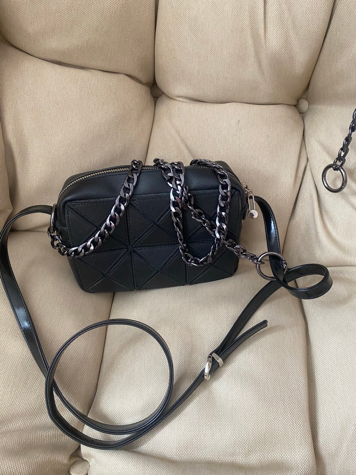 Kadın antrast siyah Zincir Çanta Sapı 120 cm ucunda kancası - Görsel 3
