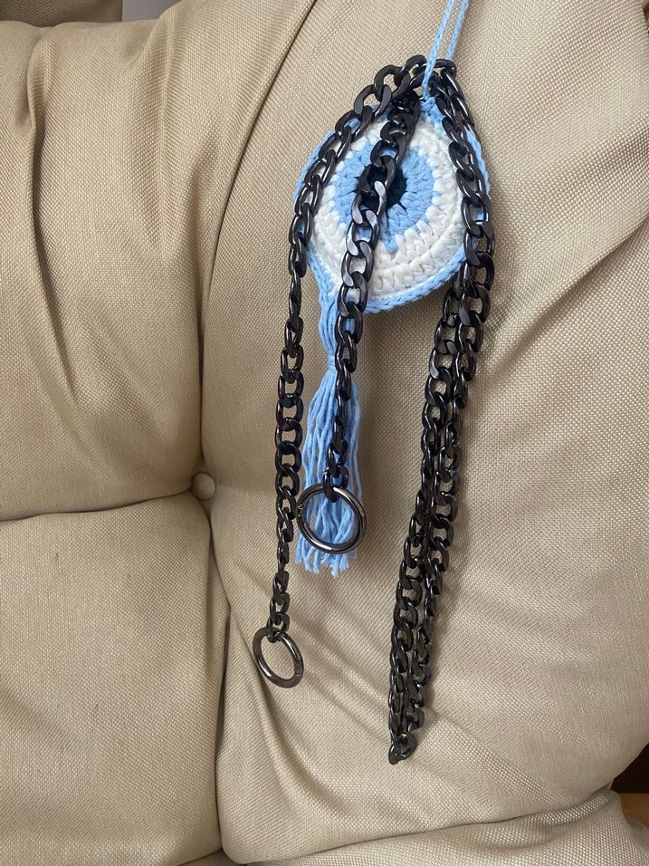 Kadın antrast siyah Zincir Çanta Sapı 120 cm ucunda kancası - Görsel 2