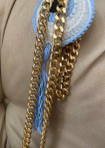 Kadın Altın Zincir Çanta Sapı 120 cm ucunda kancası - Görsel 2
