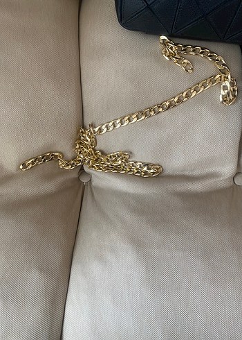 Kadın Altın Zincir Çanta Sapı 120 cm ucunda kancası - Görsel 5