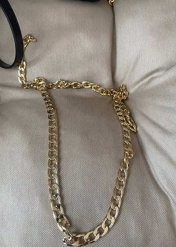 Kadın Altın Zincir Çanta Sapı 120 cm ucunda kancası - Görsel 3