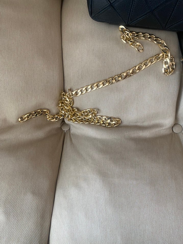 Kadın Altın Zincir Çanta Sapı 120 cm ucunda kancası - Görsel 5