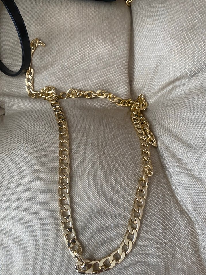 Kadın Altın Zincir Çanta Sapı 120 cm ucunda kancası - Görsel 3