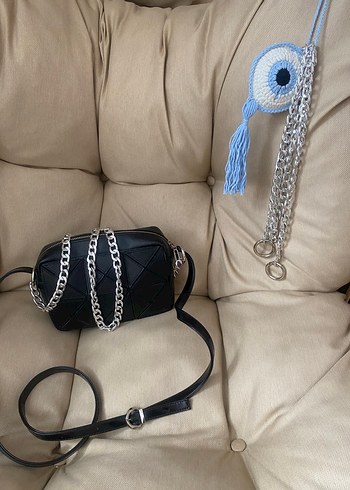 Kadın Gümüş Rengi Zincir Çanta Sapı 120 cm ucunda kancası - Görsel 3