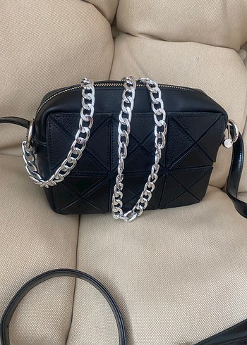 Kadın Gümüş Rengi Zincir Çanta Sapı 120 cm ucunda kancası - Görsel 5