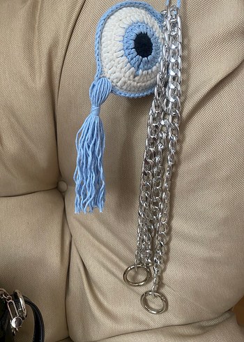 Kadın Gümüş Rengi Zincir Çanta Sapı 120 cm ucunda kancası - Görsel 4