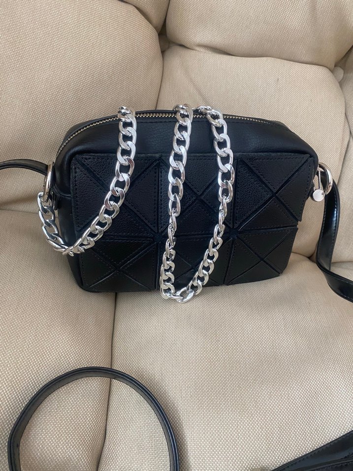 Kadın Gümüş Rengi Zincir Çanta Sapı 120 cm ucunda kancası - Görsel 5