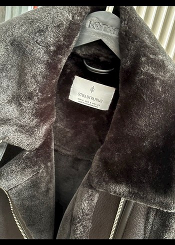 Kürk Detaylı Siyah Deri Biker Yelek - Görsel 2