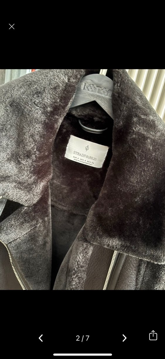 Kürk Detaylı Siyah Deri Biker Yelek - Görsel 2