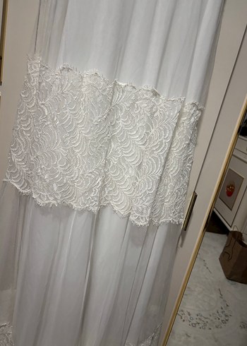 Beyaz Dantelli Bohem Gelinlik - Görsel 3