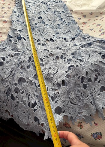 Mavi Dantel İşlemeli Elbise - Görsel 5