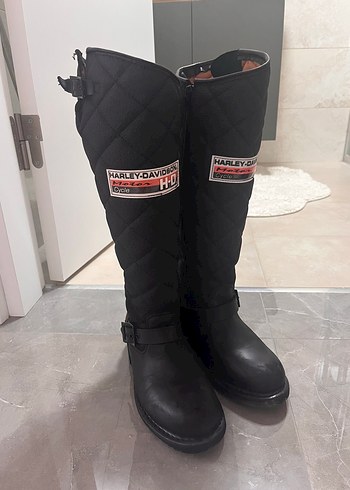 Siyah Kadın Harley-Davidson Biker Çizme