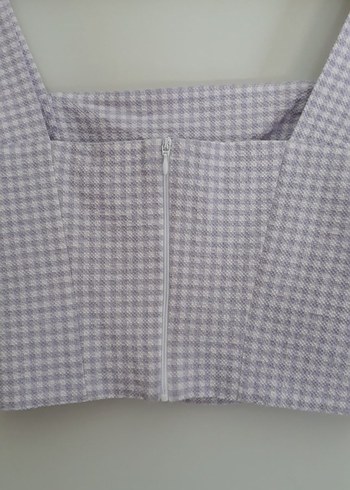 m Beden beyaz Renk fermuarlı Mini Crop Top