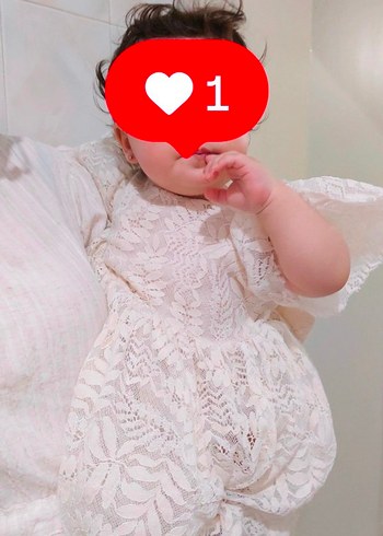 Diğer Dantel Detaylı Beyaz Kız Çocuk Elbisesi