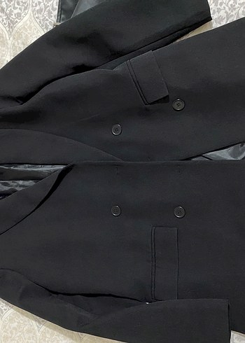Düğmeli Siyah Midi Kadın Blazer