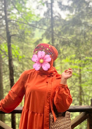 m Beden turuncu Renk Uzun Kol Turuncu Kadın Elbise