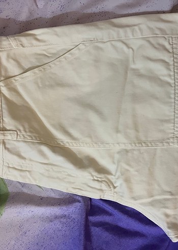 Beyaz ekru Kadın barrel pantolon - Görsel 4