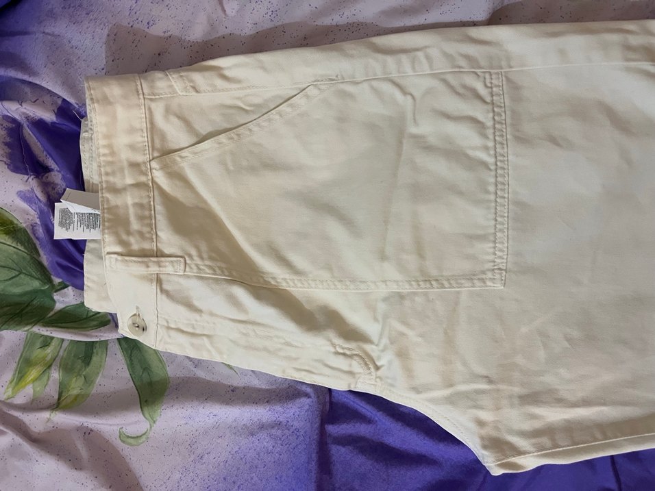 Beyaz ekru Kadın barrel pantolon - Görsel 4