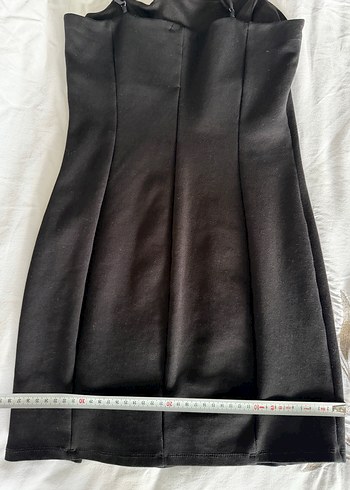 Stradivarius Siyah DüzV Yakalı Mini Elbise - Görsel 5