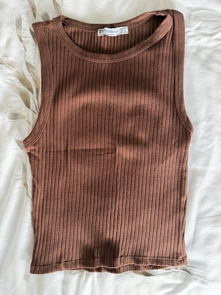 Stradivarius Kahverengi Triko Atlet - Görsel 3