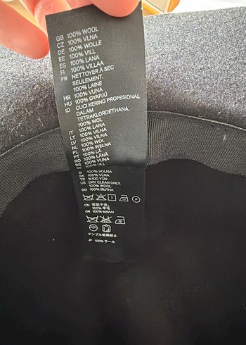 H&M Siyah %100Yün Tokalı Kadın Kovboy Şapka - Görsel 3