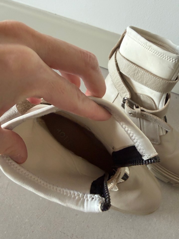 Taş Rengi Hakiki Deri Kadın Bot - Görsel 4