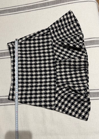 Ekoseli Pilili Kadın Mini Etek - Görsel 3