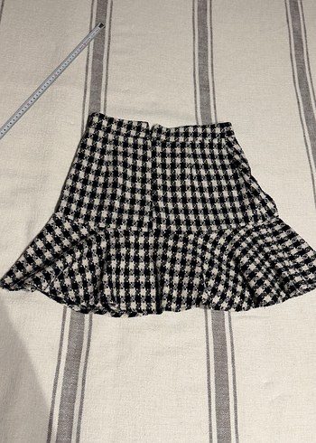 Ekoseli Pilili Kadın Mini Etek - Görsel 4