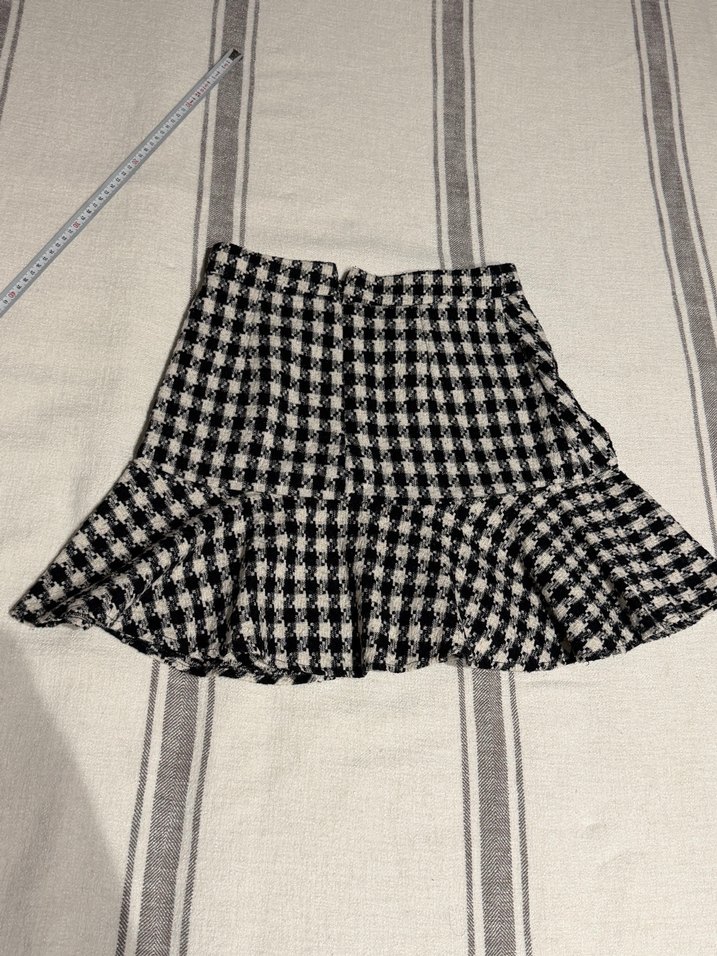 Ekoseli Pilili Kadın Mini Etek - Görsel 4