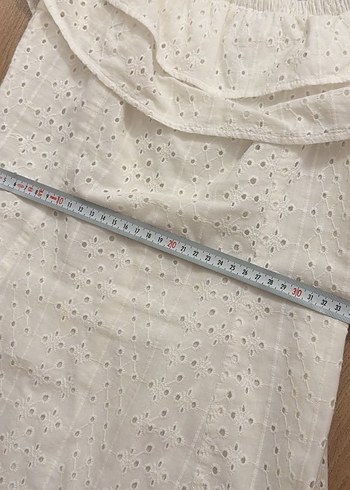 H&M Beyaz Nakışlı mini Elbise - Görsel 8