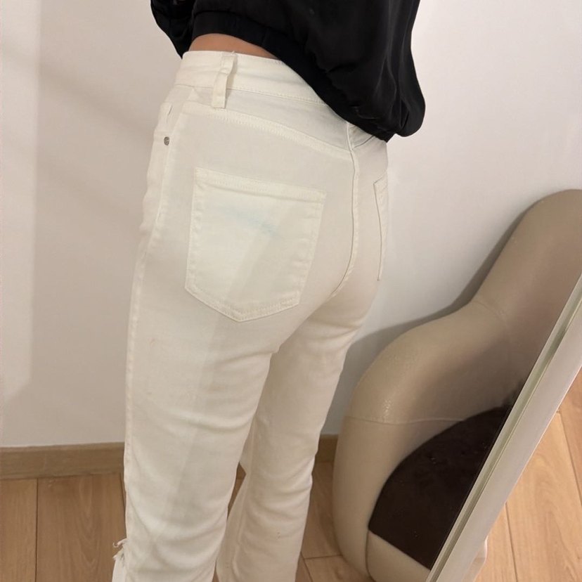 Zara Beyaz bootcut Kadın Kot Pantolon - Görsel 2