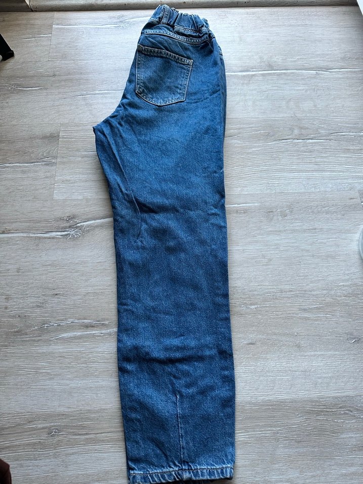 Kadın Mavi Gri Loose Fit Denim Pantolon - Görsel 4