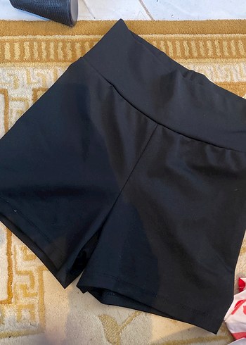 Siyah Mini Hamile Spor Şortu