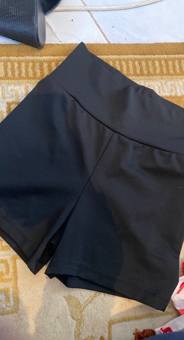 Siyah Mini Hamile Spor Şortu - Görsel 2