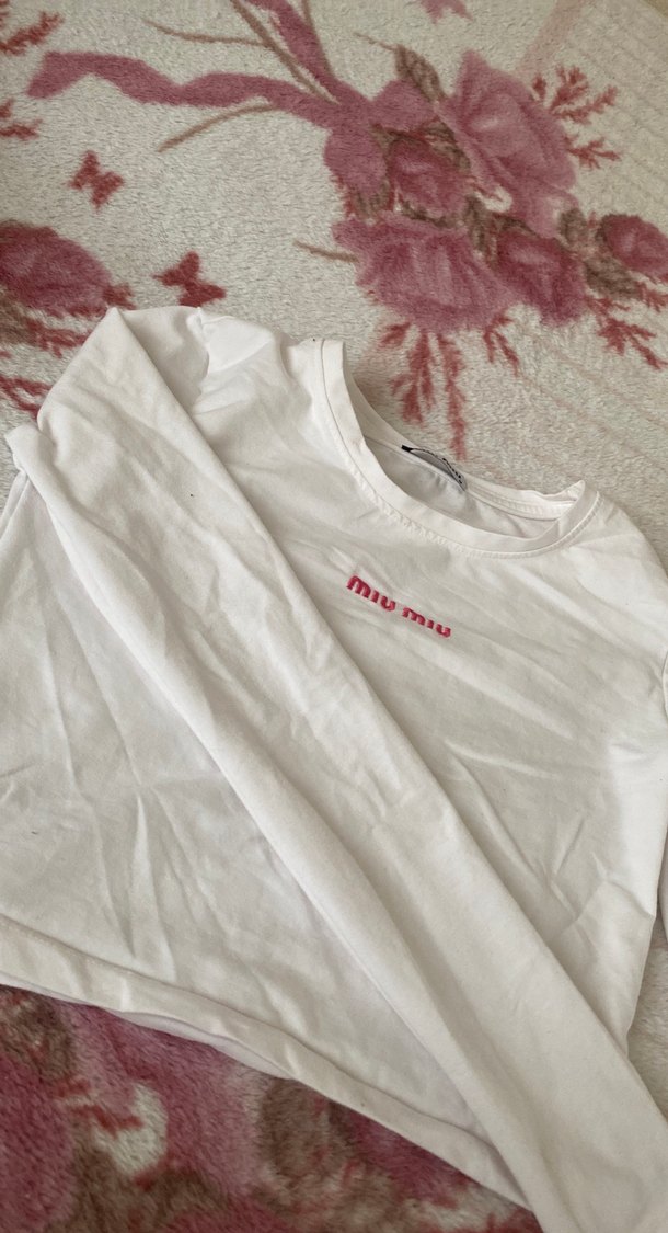 Uzun Kollu Beyaz Kız Çocuk Tişörtü - Görsel 2