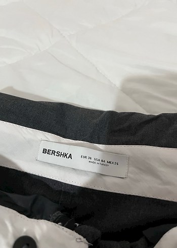 Bershka Gri Kadın Midi Kumaş Pantolon