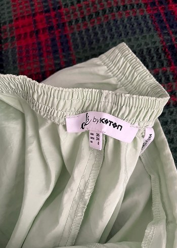 s Beden yeşil Renk Gevşek Kesim Pastel Yeşil Keten Pantolon