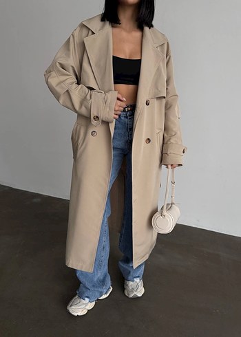 universal Beden Premıum Denim Trençkot