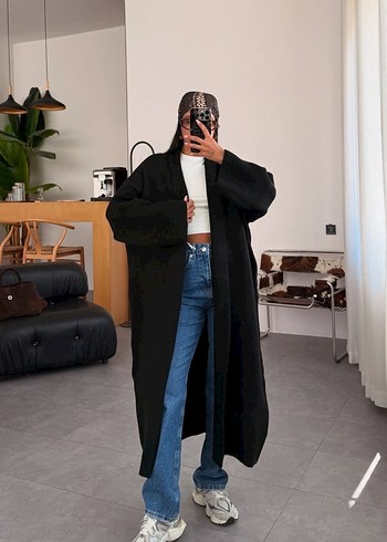 s Beden camel Renk Kadın Midi Uzunlukta Oversize Bej Kaban