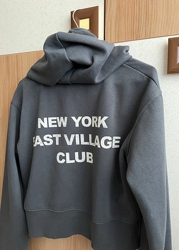 Fermuarlı Gri Kadın Sweatshirt 28 Baskılı - Görsel 2