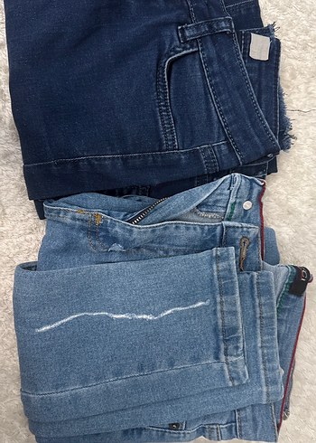 Fermuarlı Mavi Kadın Denim Pantolon