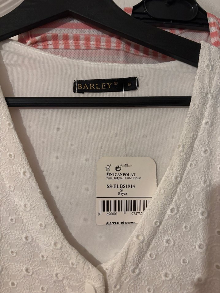 Nakışlı Beyaz Midi Elbise - Görsel 2