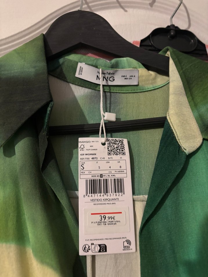 Mango Yeşil Batik Desenli Uzun Kadın Elbise - Görsel 4