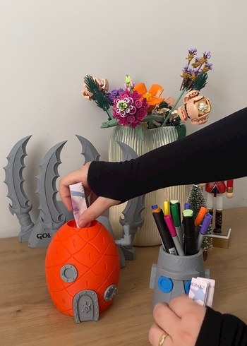 Süngerbob Temalı Kumbara ve Kalemlik 2li - Görsel 2