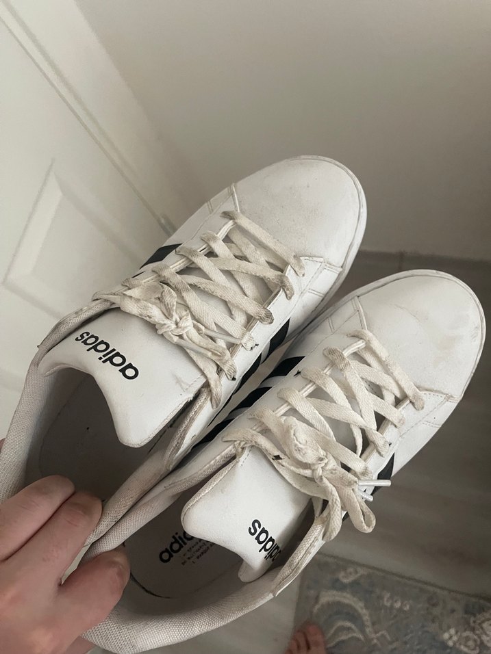 Adidas Beyaz Çizgili Erkek Spor Ayakkabı Orijinal - Görsel 3